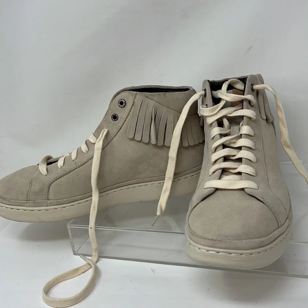 Mens Sz 9 Ugg Australia Cali Lace High Fringe Suede Chukka Sneakers 1020137